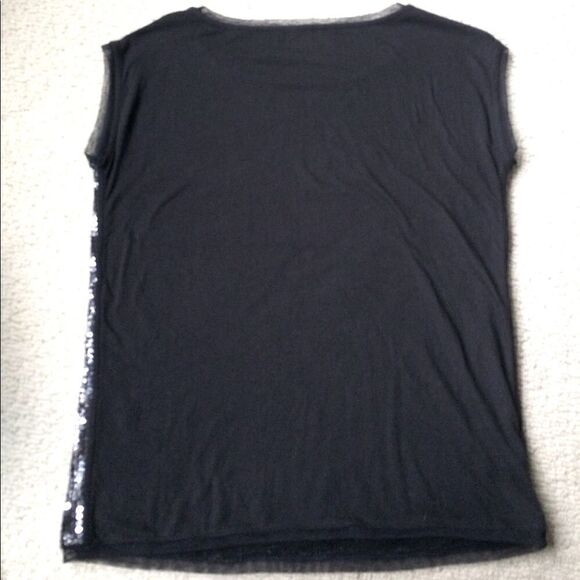 Ann Taylor Loft brushed silver sequin black sleeveless top - Picture 3 of 5